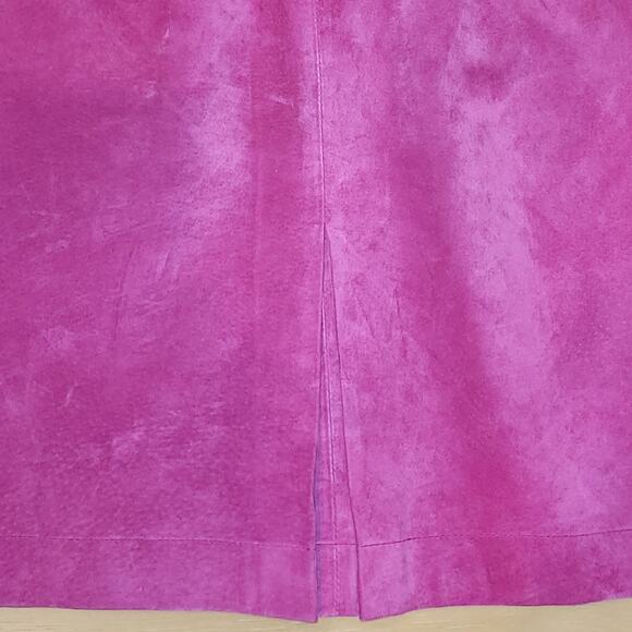 Lilly Pulitzer Hot Pink Washable Suede Pleated Mini Skirt Size 2 Pockets A-Line - Picture 5 of 9